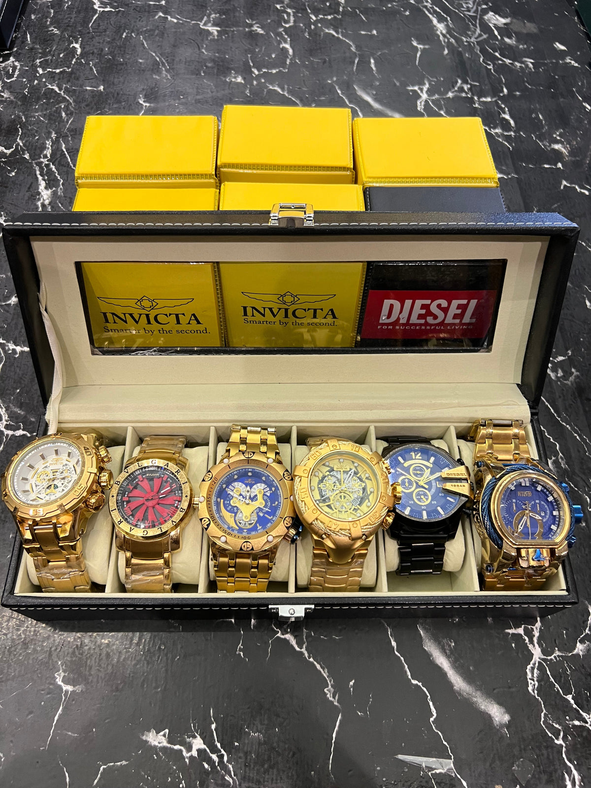 MALETA COM 6 RELÓGIOS