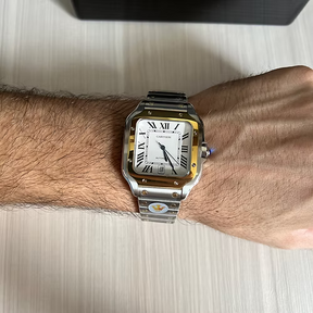 CARTIER SANTOS PRATA DOURADO 40MM X 47MM