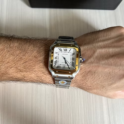 CARTIER SANTOS PRATA DOURADO 40MM X 47MM