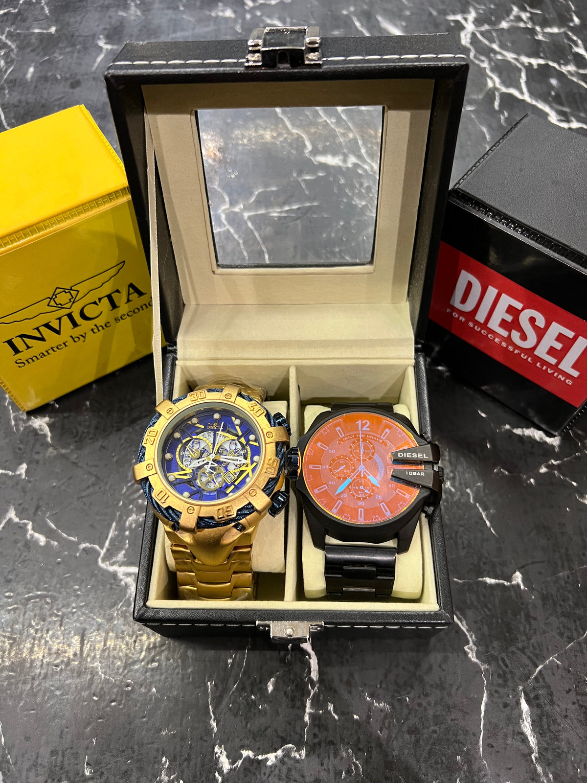 MALETA COM 2 RELÓGIOS