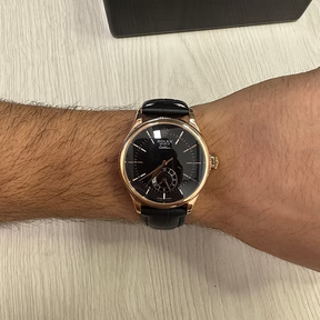 ROLEX CELLINI ROSE COURO PRETO 40MM