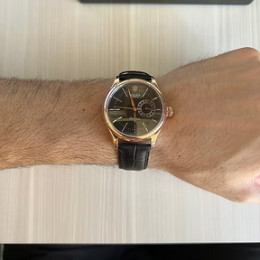 ROLEX CELLINI ROSE PRETO COURO 40MM